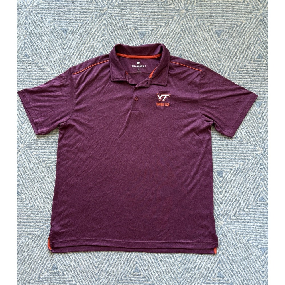 Colosseum Virginia Tech Polo Shirt -‎ Maroon/Orange - XL